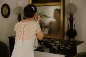 Mariage Béarn boucles d'oreille mariée